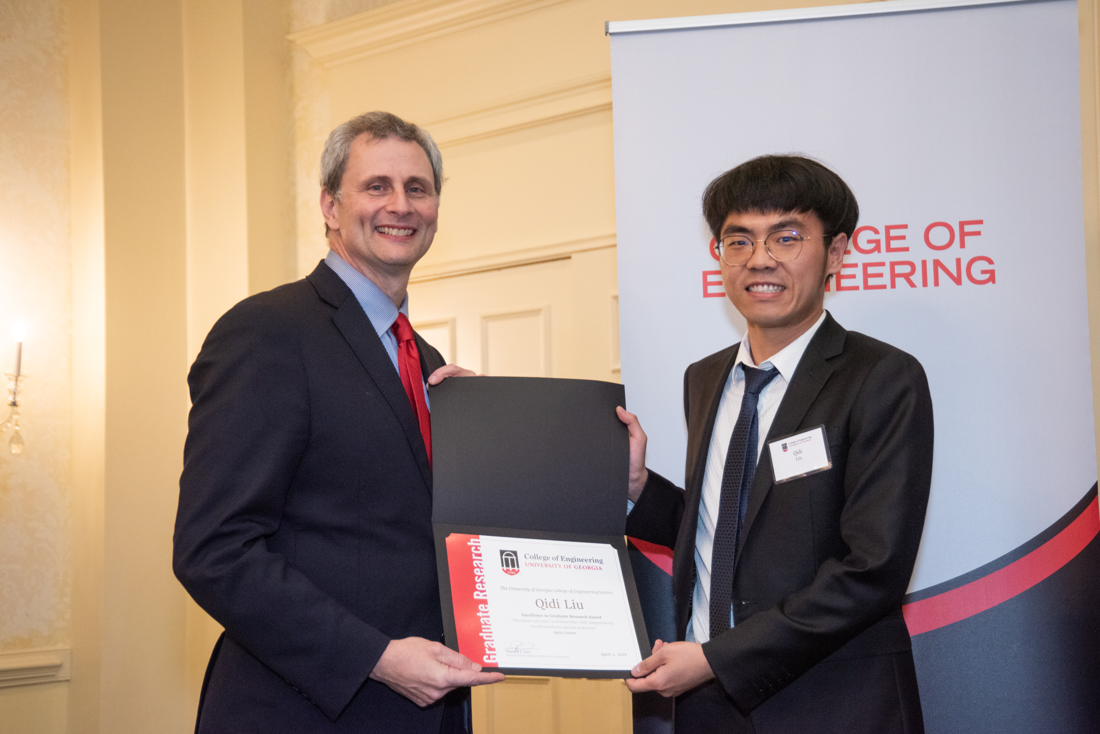 2019 Qidi Liu - Excellence in Graduate Research Award