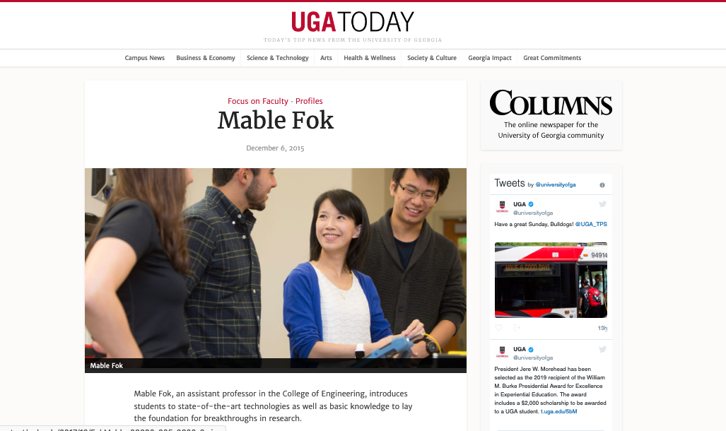 Dr. Mable Fok is featured in Focus on Faculty